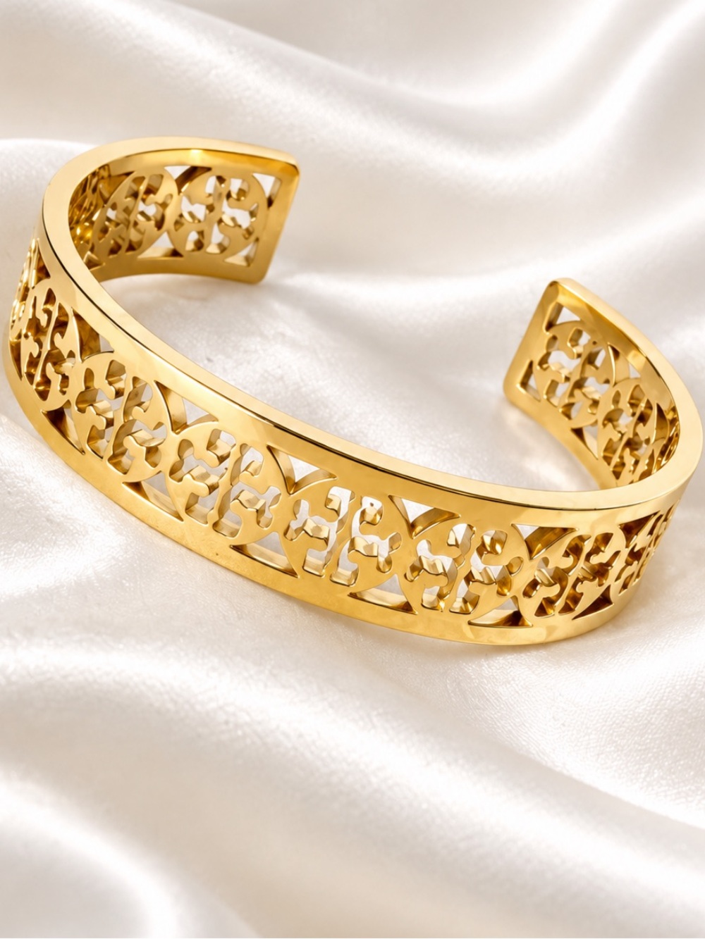 Tory Burch Gold Filigree Open Cuff Bracelet